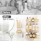 Liuoud 10 Pack Shower Caddy for Inside shower, Brite Gold Bathroom Storage