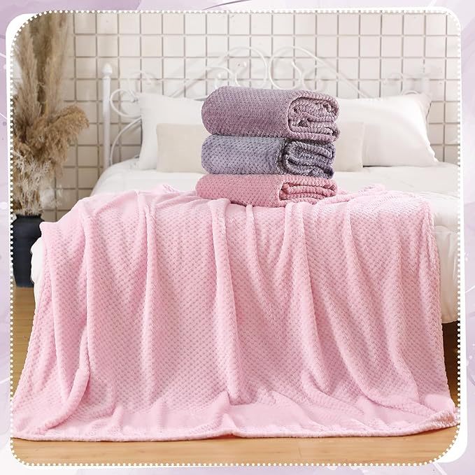 Newwiee 4 Pcs Flanne Fleece Throw Blanket - Image 5