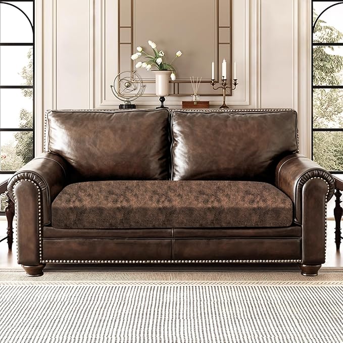 Leather Look Couch Cushion Covers Sofa Seat Slipcovers Sets Couches Furniture - Image 8