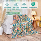 MSGKV Boho Throw Blanket for Bed 60"x80" 100% Cotton Jungle Animal Couch - Image 2