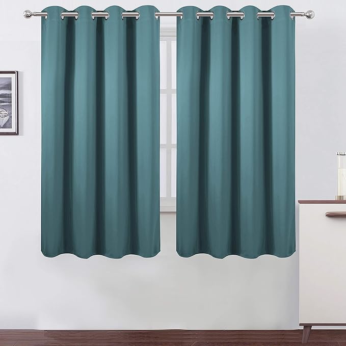LEMOMO Sea Teal Thermal Blackout Curtains/52 x 72 Inch/Set of 2 Panels Room by Lemomo