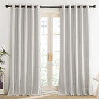 NICETOWN Snowbound Vintage Linen 100% Blackout Curtains - Image 2