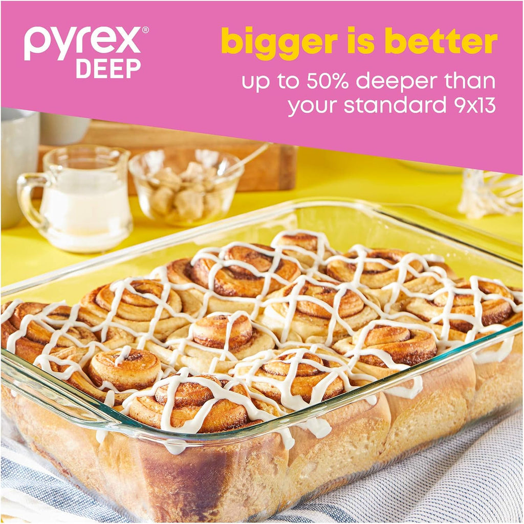 Pyrex Deep 3-Pack Glass Baking Dish Set (9"x13", 7"x11", 8"x8")
