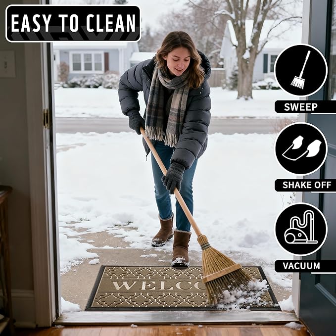 Yimobra Welcome Mat Outdoor Indoor, All-Season Waterproof Front Door Mat - Image 7
