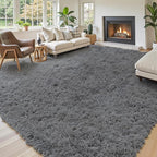Area Rugs 9x12 Living Room, Large Area Rug Shag Shaggy Carpet Soft Plush Furry by Junhejiamei