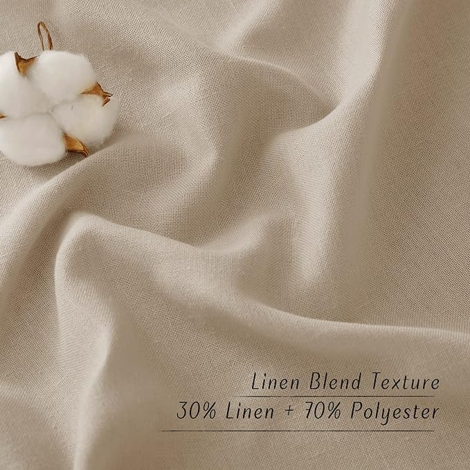 NICETOWN Thick polyester and linen Curtains 96 inch Long, Grommet Semi Sheer - Image 4