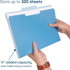 Blue Summit Supplies 100 File Folders, Letter Size, 1/3 Cut, Assorted