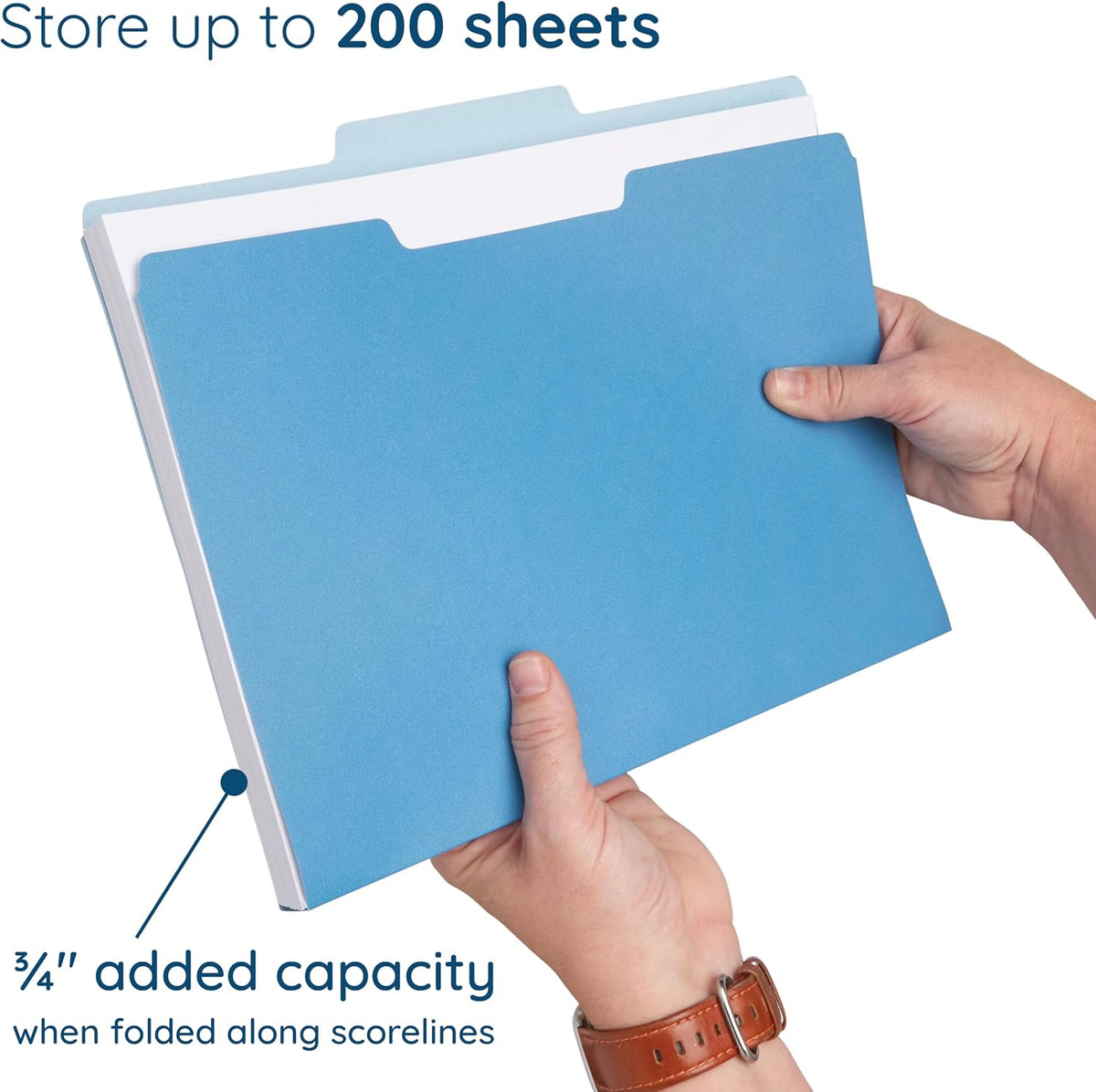 Blue Summit Supplies 100 File Folders, Letter Size, 1/3 Cut, Assorted