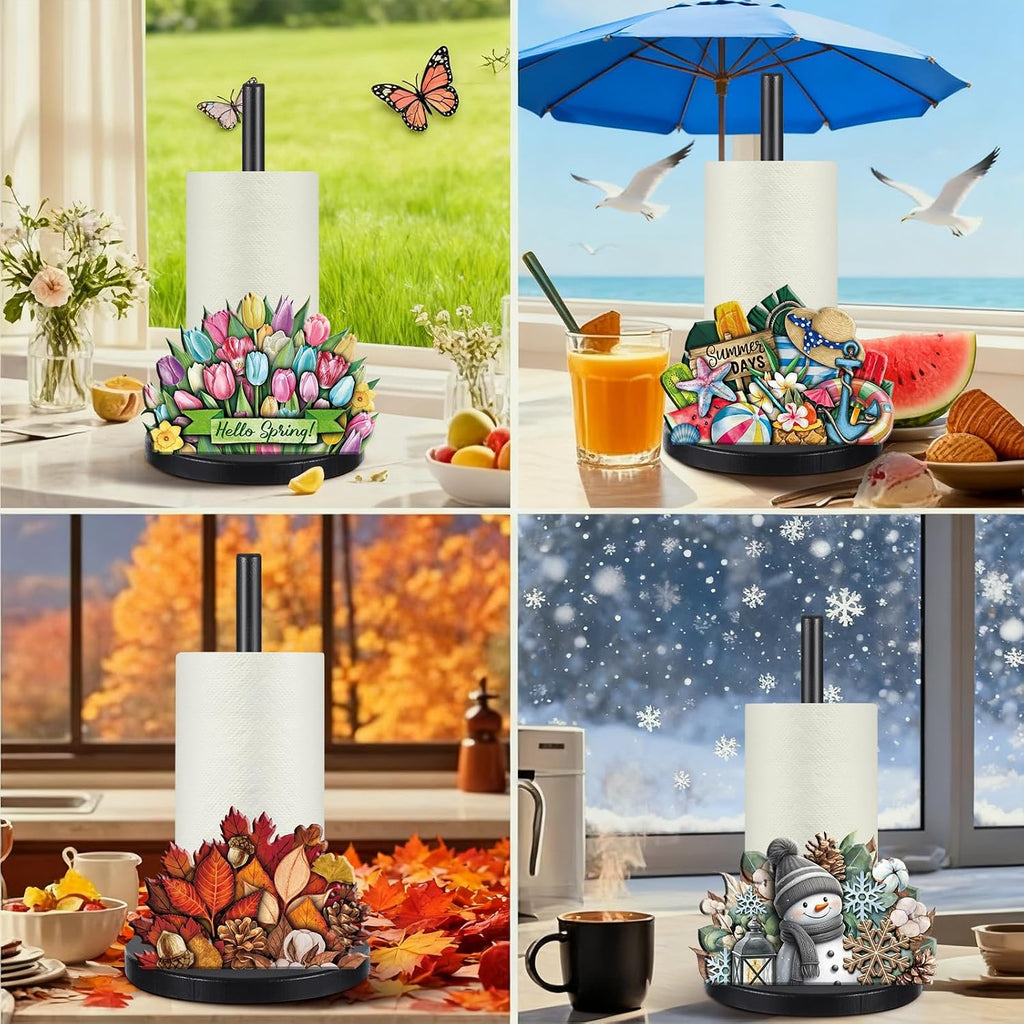LemonRoad 17 Pcs Christmas Interchangeable Paper Towel Holder, Fresh