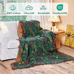MSGKV Boho Throw Blanket for Couch and Sofa Cotton Blankets for Living Room - Image 2
