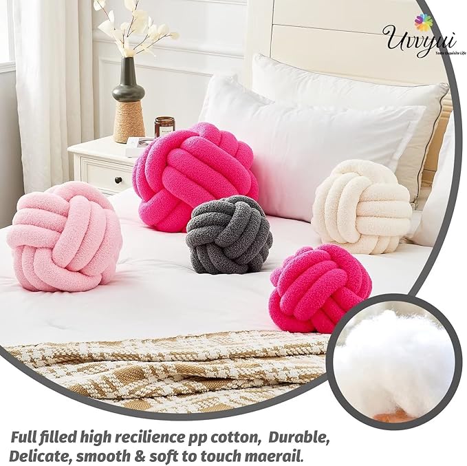 Uvvyui Knot Pillow Ball, Soft Home Decorative Pillows, Round Throw Pillow - Image 3