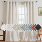 H.VERSAILTEX Natural Linen Grommet Curtains 84 Inch Length by HVERSAILTEX