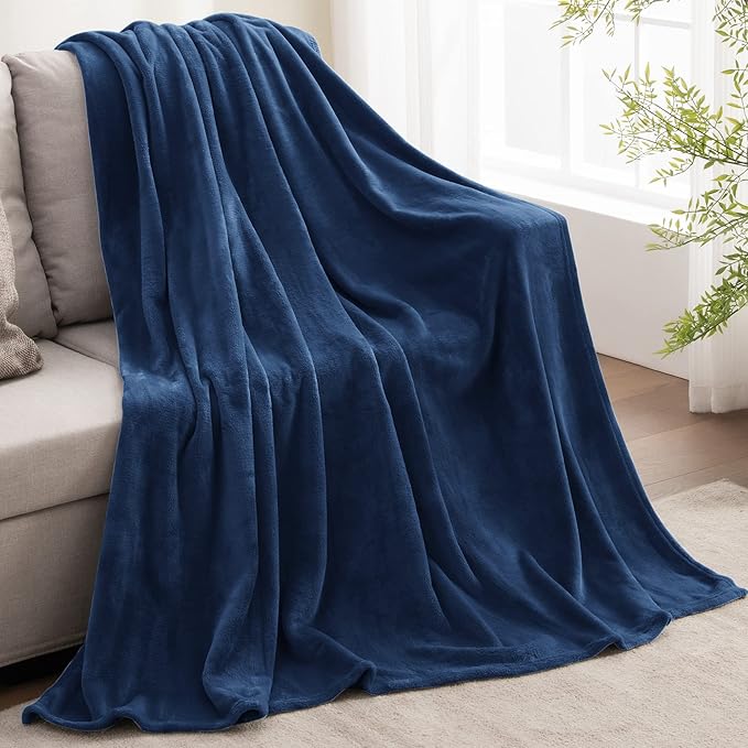 BEDELITE Fleece Blanket Navy Blue Throw Blankets - Image 5