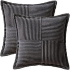 MIULEE Dark Grey Corduroy Pillow Covers 16x16 Inch - Image 6