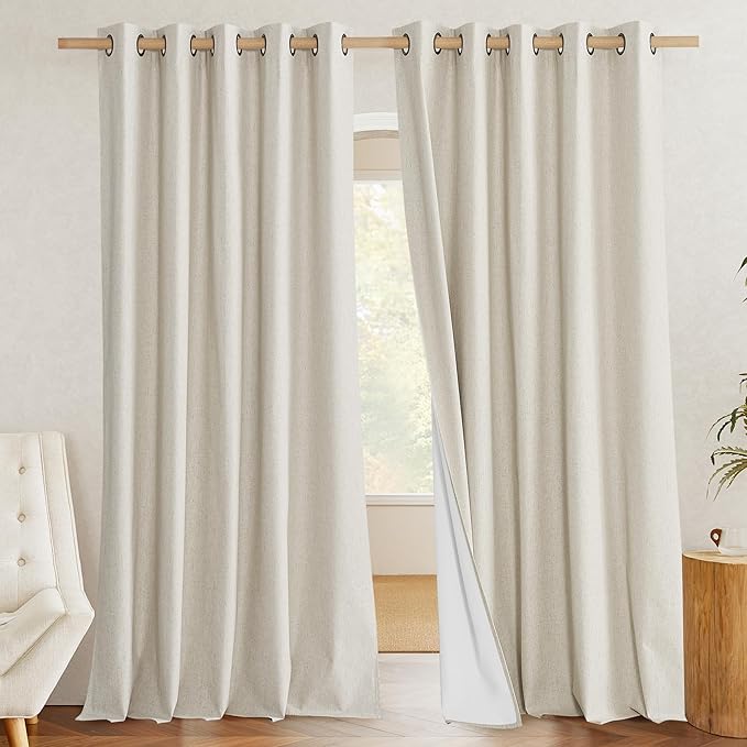 NICETOWN Farmhouse Style Keep Warm Large Window Draperies 108 inches Length - Image 2