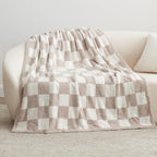 EXQ Home Checkered Throw Blanket, Knitted Blanket - Image 3