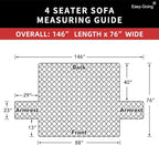 Easy-Going 4 Seater Sofa Slipcover Reversible Sofa Cover Water Resistant Couch - Image 7