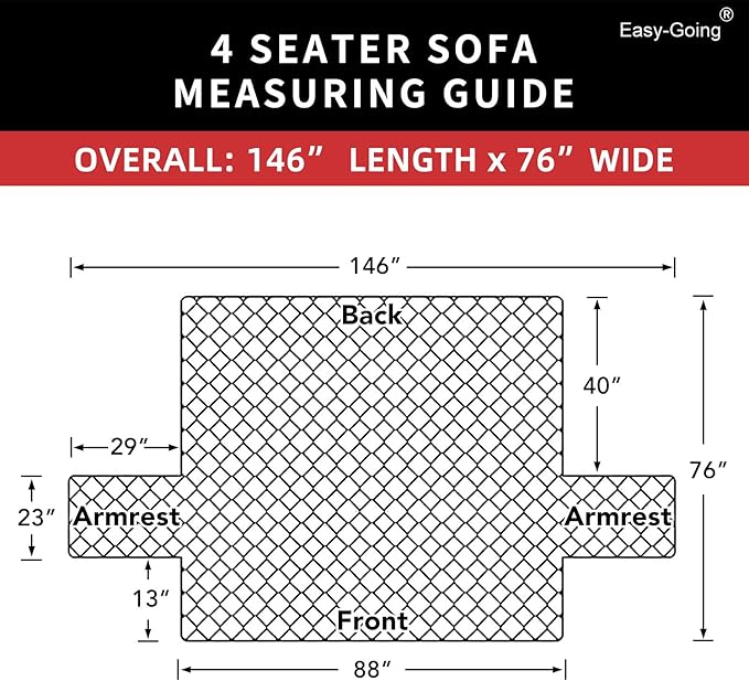 Easy-Going 4 Seater Sofa Slipcover Reversible Sofa Cover Water Resistant Couch - Image 5