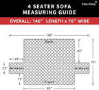 Easy-Going 4 Seater Sofa Slipcover Reversible Sofa Cover Water Resistant Couch - Image 6