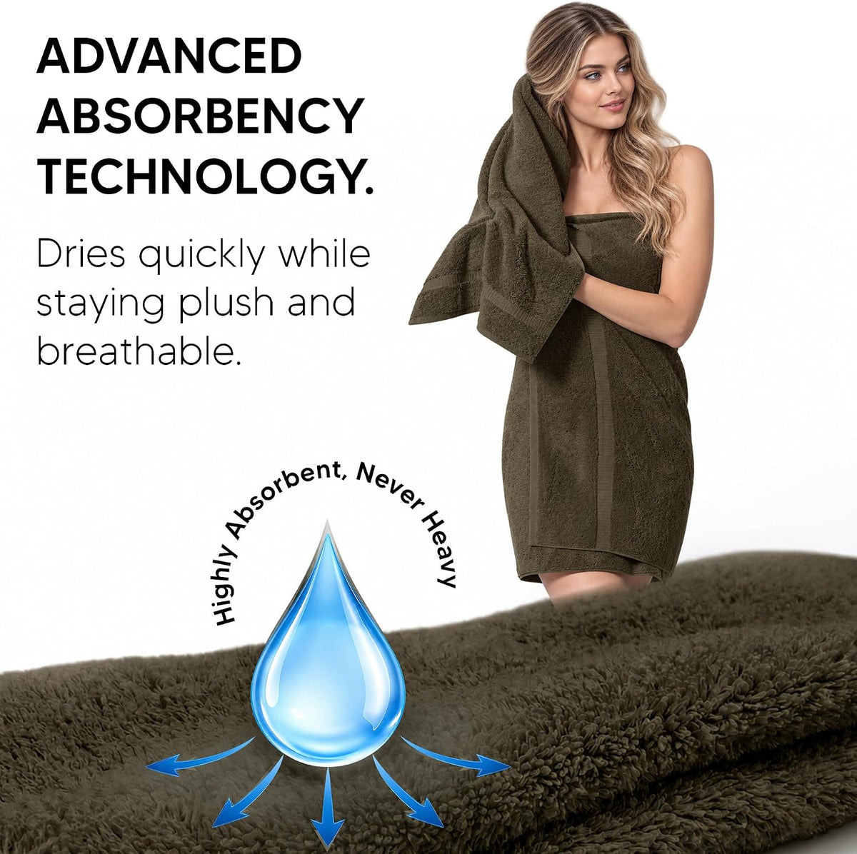Chakir Turkish Linens 100% Cotton 4-Pack Bath Towels 30x60, Cocoa