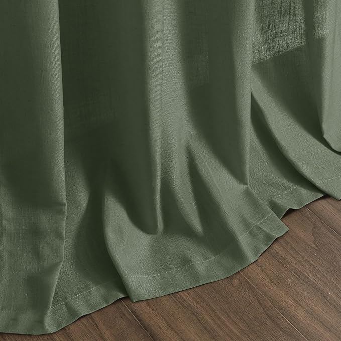 Nanspring Forest Green Linen Curtains - Image 8