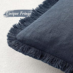 MIULEE Decorative Throw Pillow Covers Neutral Linen Fringe Throw Pillows Set of - Image 4