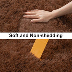 Soft Runner Rugs for Bedroom Hallways, 2x4 Brown Fluffy Shag Throw Area Rug Non - Image 3