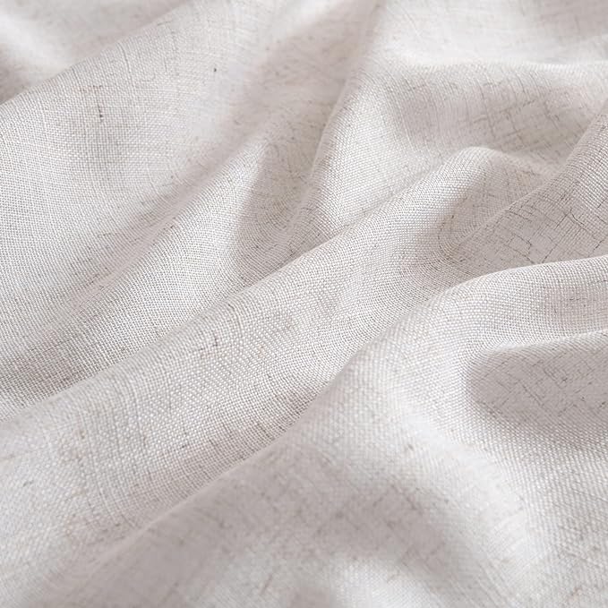 MIULEE White Linen Curtains 90 Inch Long 2 Panels Set - Image 4
