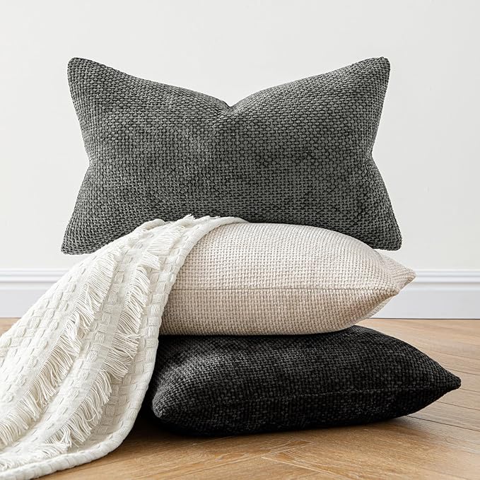 MIULEE Pack of 2 Couch Throw Pillow Covers 16x16 Inch Neutral Beige Modern Boho - Image 4