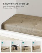 SONGMICS 43.3 Inches Folding Storage Ottoman Bench, Load 660 lb