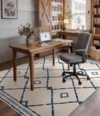 YIHOUSE Boho 5x7 Area Rugs for Living Room, Western Beige and Blue Rug - Image 8