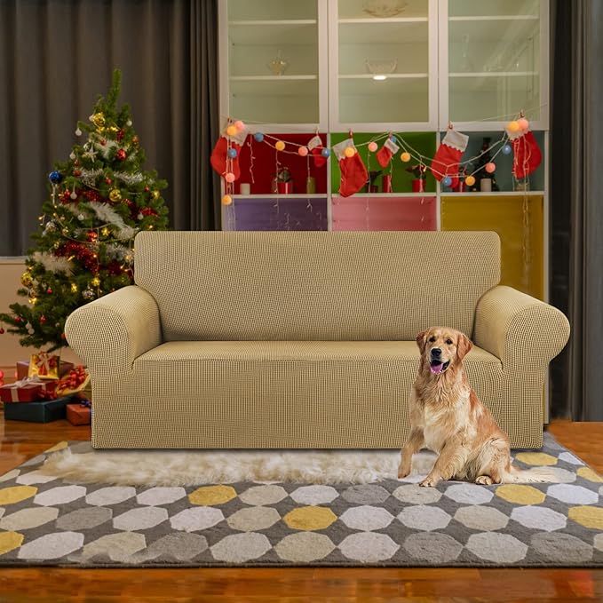 KEKUOU Stretch Loveseat Sofa Cover Slipcover, Couch Covers - Image 2