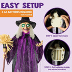 JOYIN Halloween Decorations Witch Life Size Animated with LED Eyes and Creepy Sound, Radar Motion Activated Animatronics Clearance for Haunted House Decor Outdoor Lawn Yard Patio