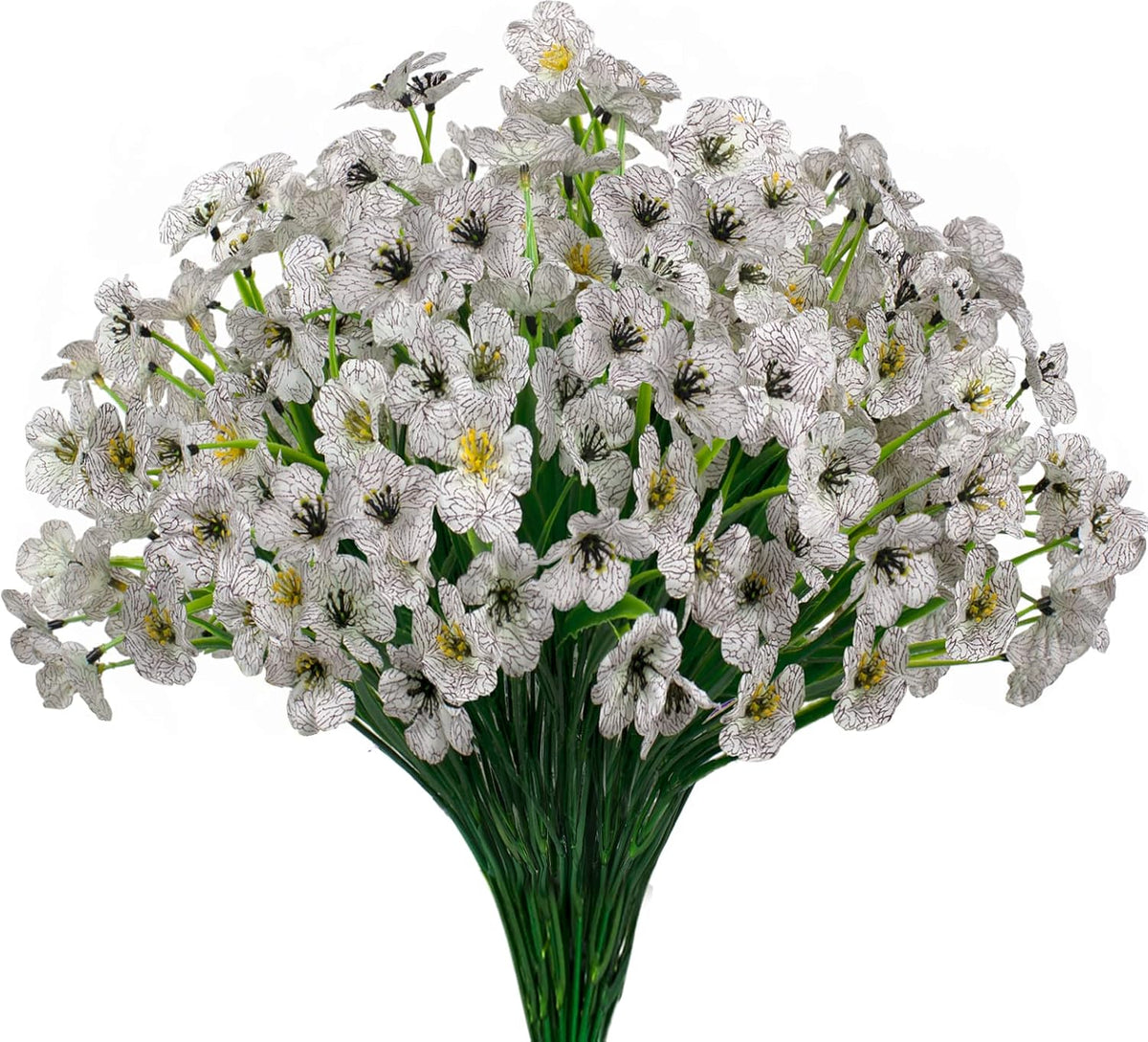 15 Bundles Artificial Flowers UV Resistant Outdoor Plants No Fade Faux Plastic Shrubs Fake Silk Flowers Window Box Garden Porch Home Decoration(Fuchsia)