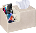 PU Leather Square Tissue Box Cover - Multi-Functional Tissue Box Holder