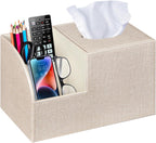 PU Leather Square Tissue Box Cover - Multi-Functional Tissue Box Holder