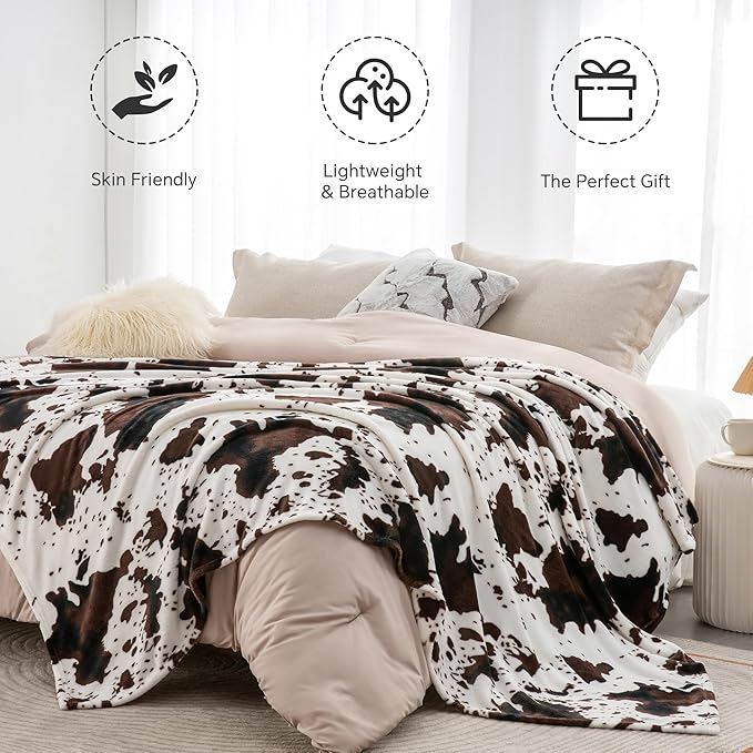 BEDELITE Cow Print Throw Blanket - Image 2