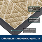Smiry Front Door Mat Outside Entrance, Heavy Duty Sturdy Natural Rubber Doormat - Image 4