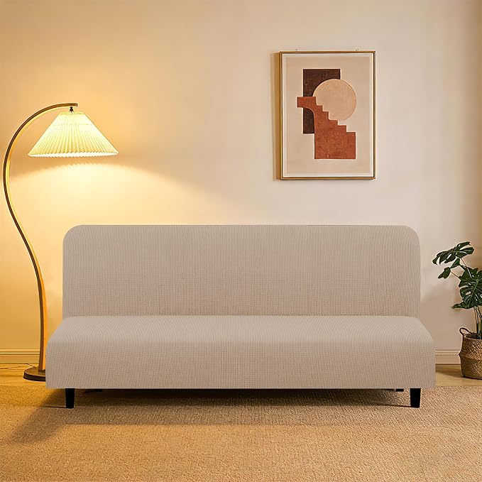 U-NICE HOME Stretch Futon Cover Armless Bed Slipcover - Image 2