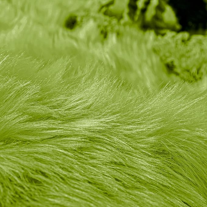 Goolela Lime Green Fluffy Fur Rug 3x5 - Image 7