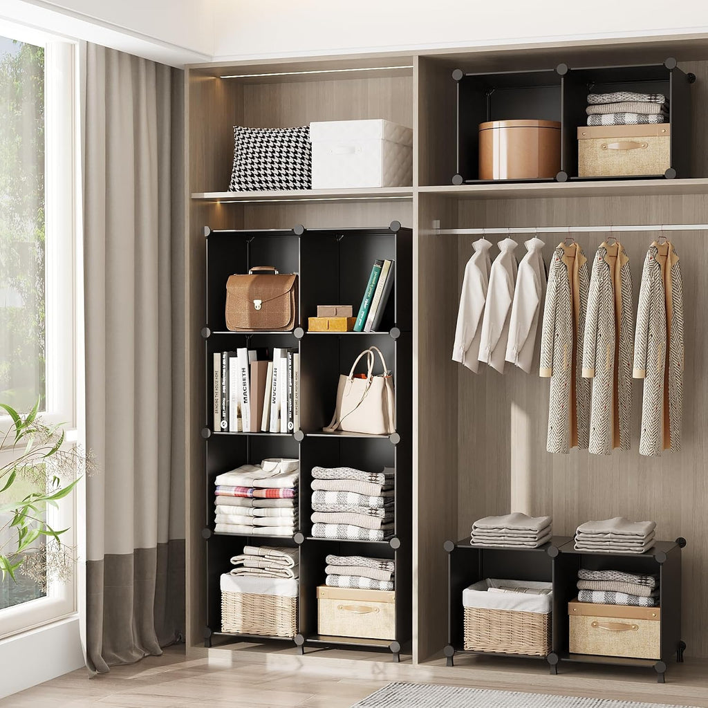 AWTATOS Closet Organizers and Storage, 6 Cube Storage Organizer, Black