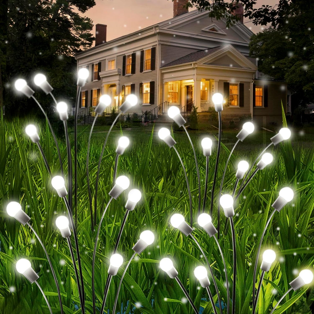 OZS 6 Pack Orange Purple Halloween Decorations Outdoor Solar Firefly Lights