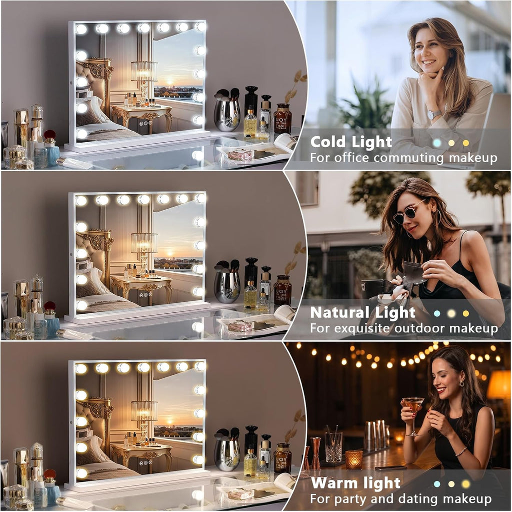 FENCHILIN Vanity Mirror with Lights, Hollywood Makeup Mirror