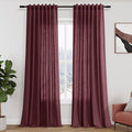 Extra Long Burgundy Linen Curtains 120 Inch by Nanspring