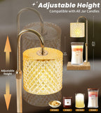 TigQiang Elegant Candle Warmer Lamp, Height Adjustable, Women Gifts, Brass