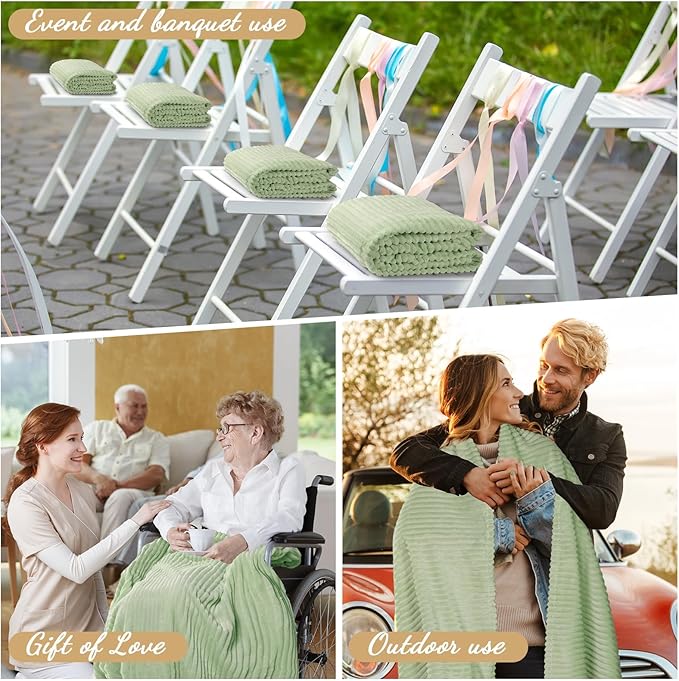 Buryeah 12 Pcs Flannel Throw Blanket Bulk 50 x 60 in Sleepover Blanket Outdoor - Image 4