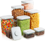 Airtight Food Storage Containers, 10-Piece, 5 Sizes, Pop-Top Lids