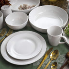 Elama White Porcelain Dish Dinnerware Set, 18 Piece (Elama Glossy)