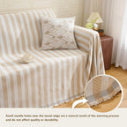 Carriediosa Herringbone Striped Chenille Couch Cover Blanket for Sofa