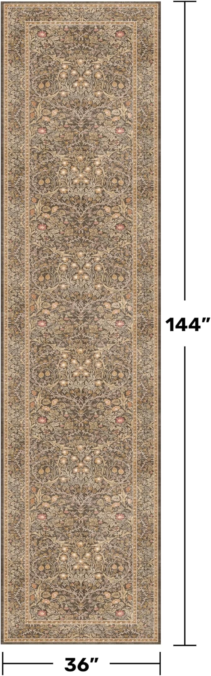 3x12 Extra Long Runner Rugs for Hallways, Vintage Washable Kitchen Floor Mats - Image 2
